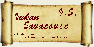 Vukan Savatović vizit kartica